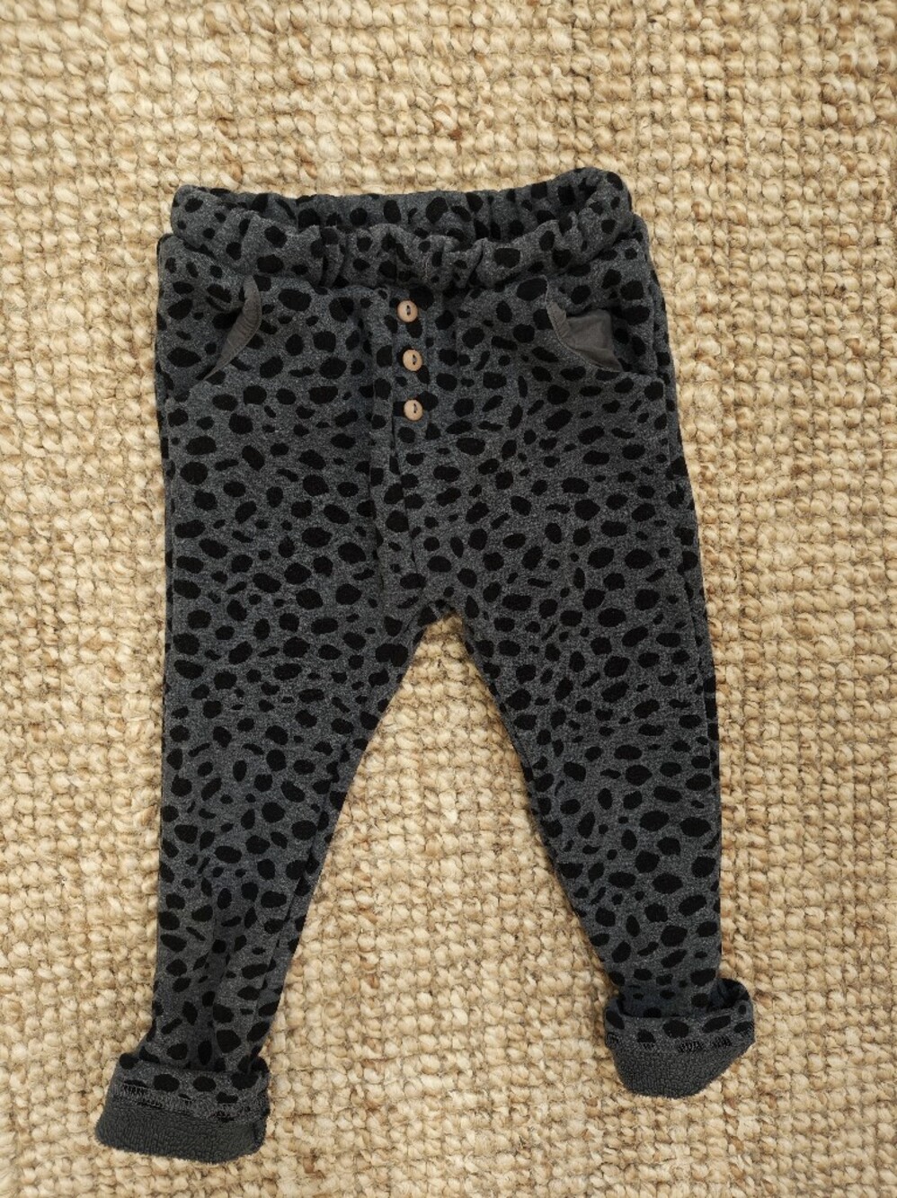 Zara Grey and Black Polka Dot Joggers